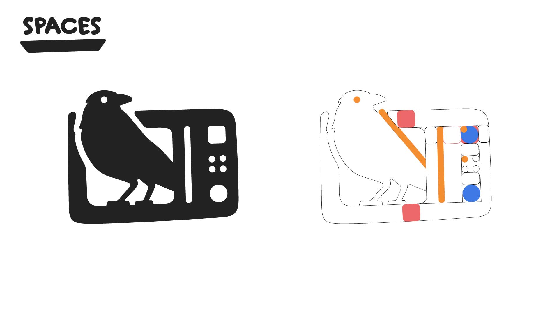 Espaces dans le logo Microwave Interactive