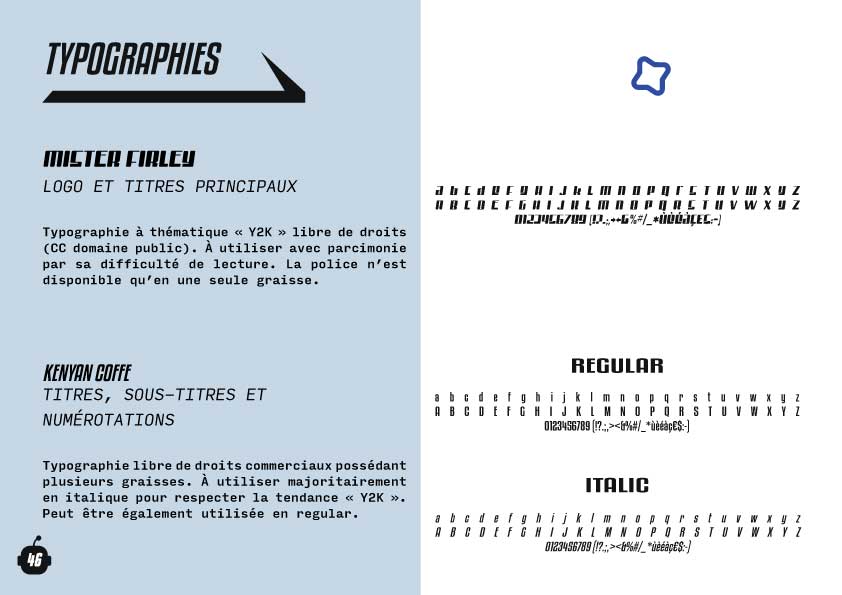 Typograhies 1 du logo Starboard Peak